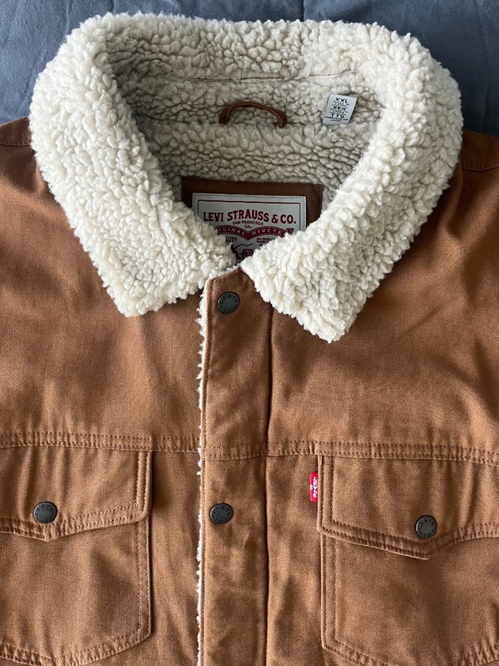 Levi's Sherpa Trucker Jacket in heavy Duck Canvas (US XXL)